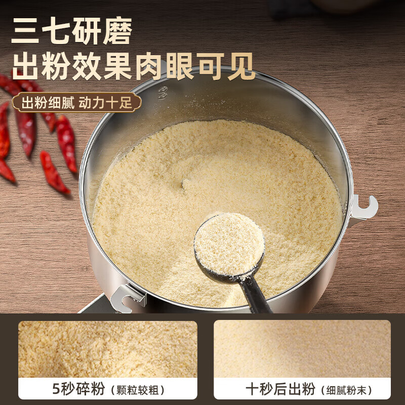 Crusher electric household small grinder universal grinder grinder Chinese herbal medicine ultra-fine commercial crusher 1000g high-power copper motor 201 crushing bin/thickened six-blade steel knife