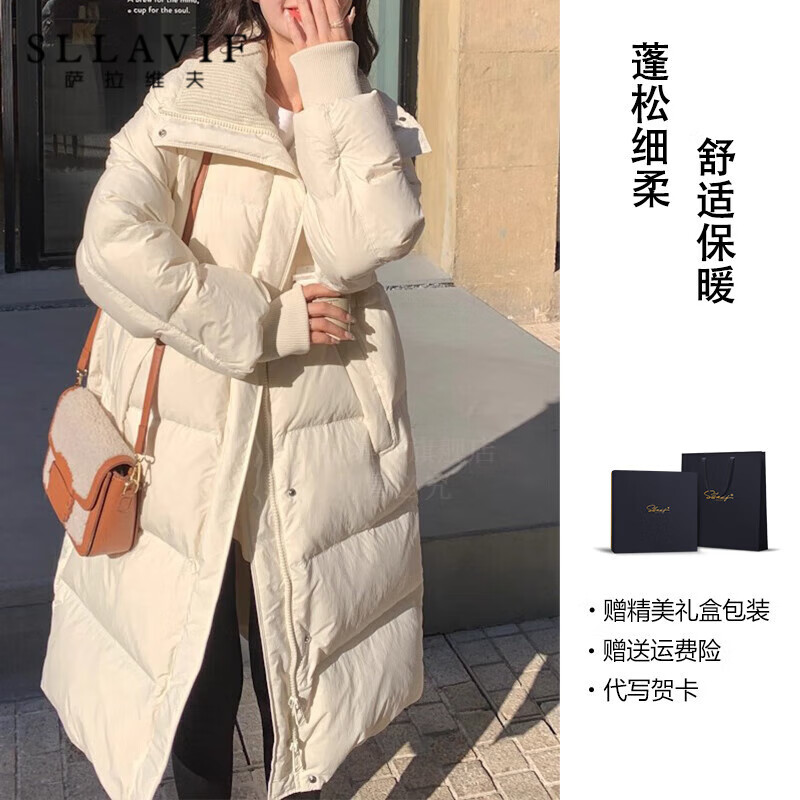 Sarawav textured short down jacket for women in winter 2025 new style, good-looking, niche design, black L