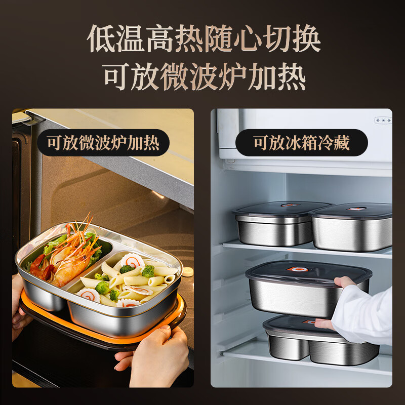 ZWILLING German quality lunch box 304 stainless steel microwave heating lunch box special lunch box sealed refrigerator storage and preservation 304 stainless steel - single layer and one compartment
