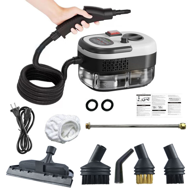 Beautiful You New Recommended High Temperature and High Pressure Steam Cleaner Kitchen Air Conditioner Fume and Oil Cleaner Car Disinfection Cleaner Car Washing Machine Red Knob Model 1200ml Basic Set National Standard 220V