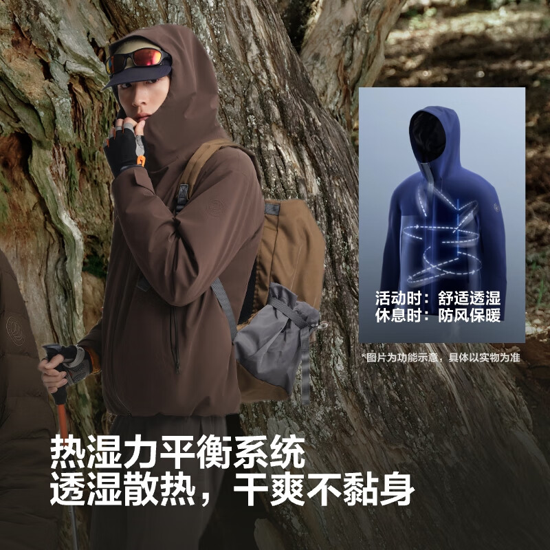 Bosideng Goose Down Functional Jacket Down Jacket Men's Windproof Outdoor 3-in-1 Stacked Jacket