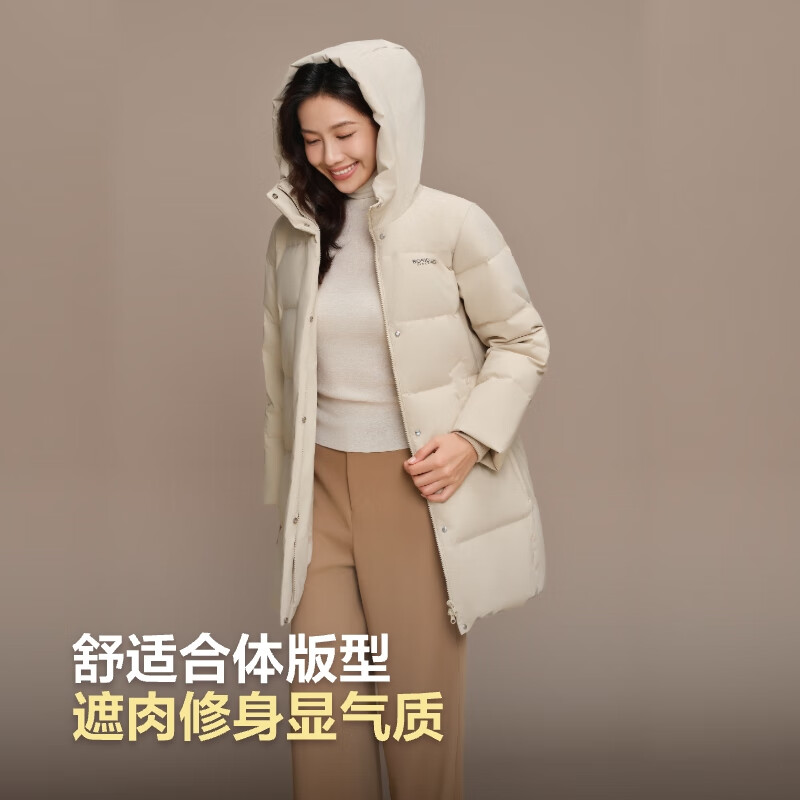 Bosideng (BOSIDENG) 25 new winter down jacket women's hooded 90 velvet loose gift for the elders Qiji red coat New Year red zodiac year Nuanshami 7A53-recommended by the store manager M 165/88A Weight about 110-120 pounds