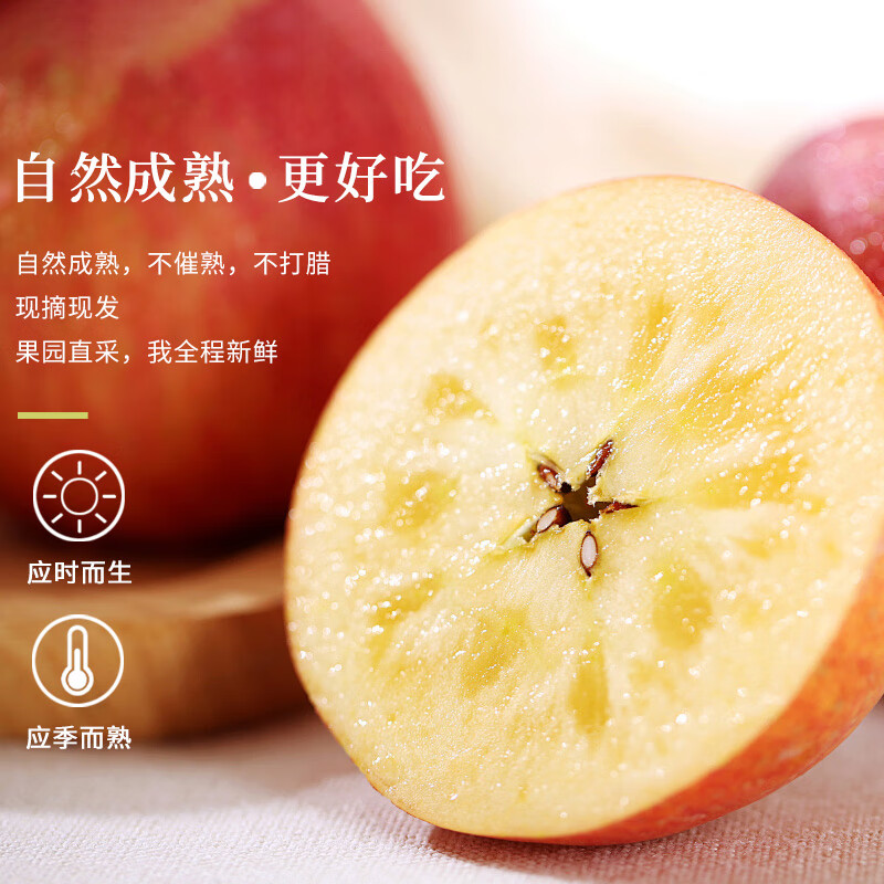 Jingdida Aksu Rock Candy Heart Apple Fruit Xinjiang Fuji Gift Gift Net Weight 8 Jin Single Fruit 190g + Direct Shipping from the Source