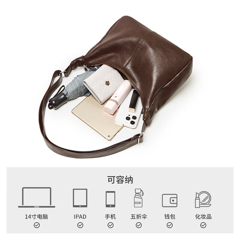 15MINS bag women's 2025 autumn and winter single shoulder crossbody bag light luxury simple pillow women's bag New Year's Eve gift for girlfriend