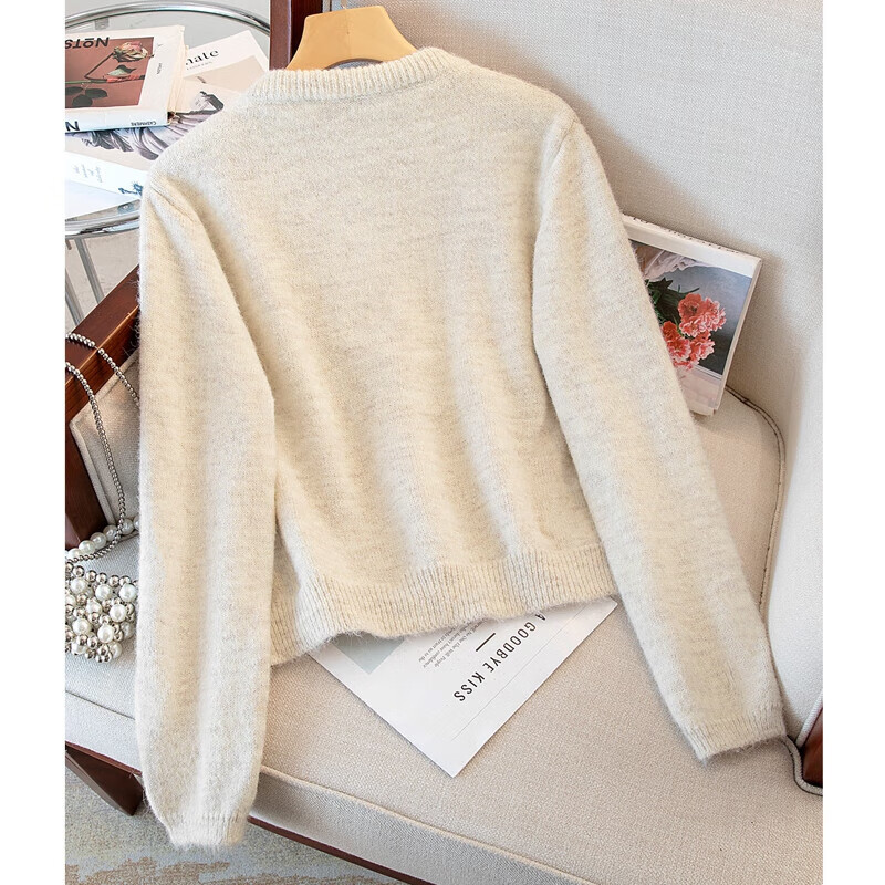 Cypress Sheep Wool Solid Color Suit Women's 2025 Autumn New Long-sleeved Top and Skirt Two-piece Set