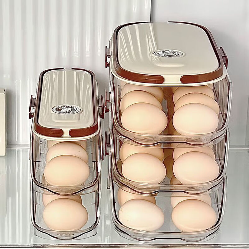 Tanbeiman egg storage box household refrigerator crisper egg storage special side door food grade multi-layer storage box artifact single row - single layer side door storage