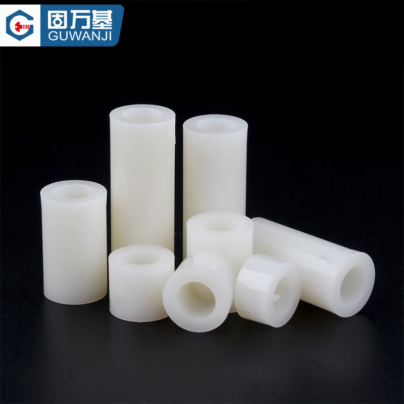 GUWANJI insulating isolation column hollow ABS washer nylon casing support spacer column padding column plastic cylinder 7x3.2x25 100 pieces