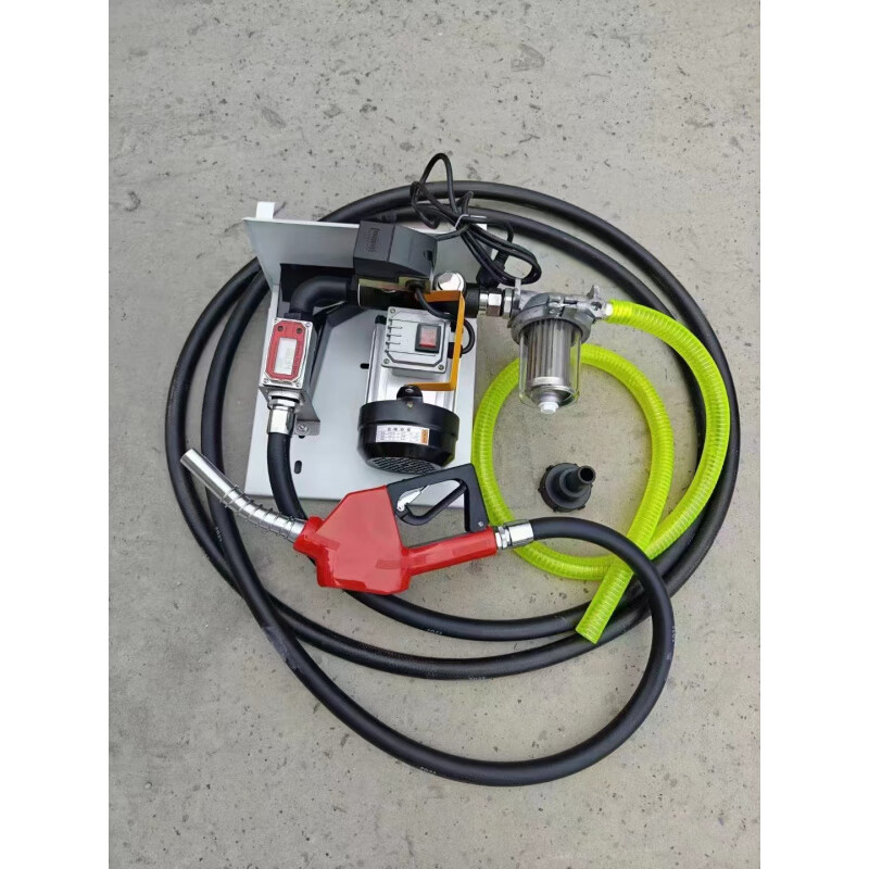 Rennan diesel electric oil pump 12V24V220v fully automatic high-power refueling gun car-mounted ton bucket type refueling machine 12v without metering (inlet pipe 2 meters, outlet pipe 6 meters)