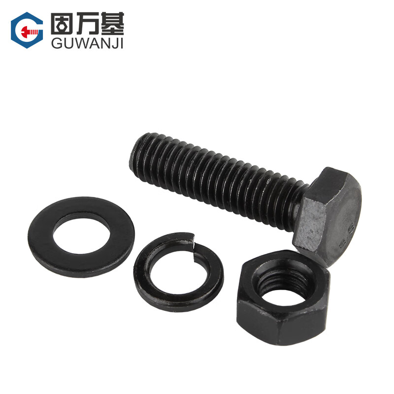 Guwanji (GUWANJI) 8.8 grade external hexagonal screws and nuts set complete set of high-strength combined bolts and long screws national standard fasteners M6x12 (50 sets)