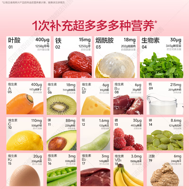 Tomson By-Health her multi-dimensional double-layer tablets women's multi-vitamin B vitamin d3 supplement iron folic acid nicotinamide 180 tablets