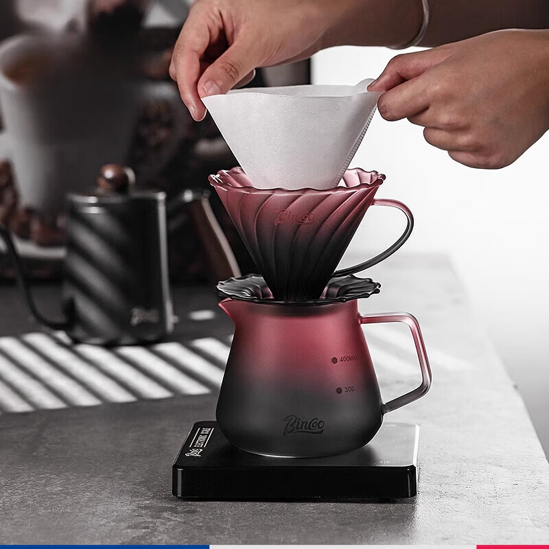 PGY Japan imported high-quality blackberry hand-brewed coffee filter cup sharing pot set drip-type household glass coffee utensils blackberry glass filter cup