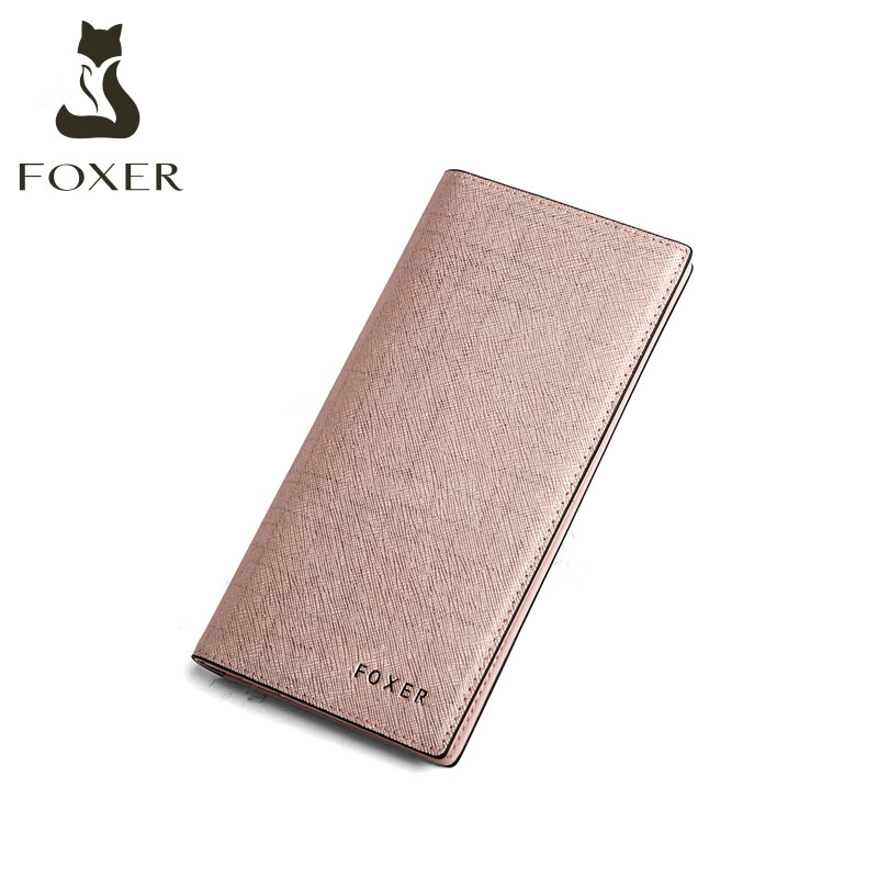 Golden Fox (FOXER) cowhide women's wallet large capacity long card holder money wallet clutch bag coin purse birthday gift for girlfriend