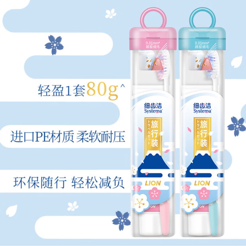 Lion King Fine Tooth Cleaner Elastic Brush Handle Gum Protection Portable Toothbrush Toothpaste Travel Size*1 Color Random Clearance