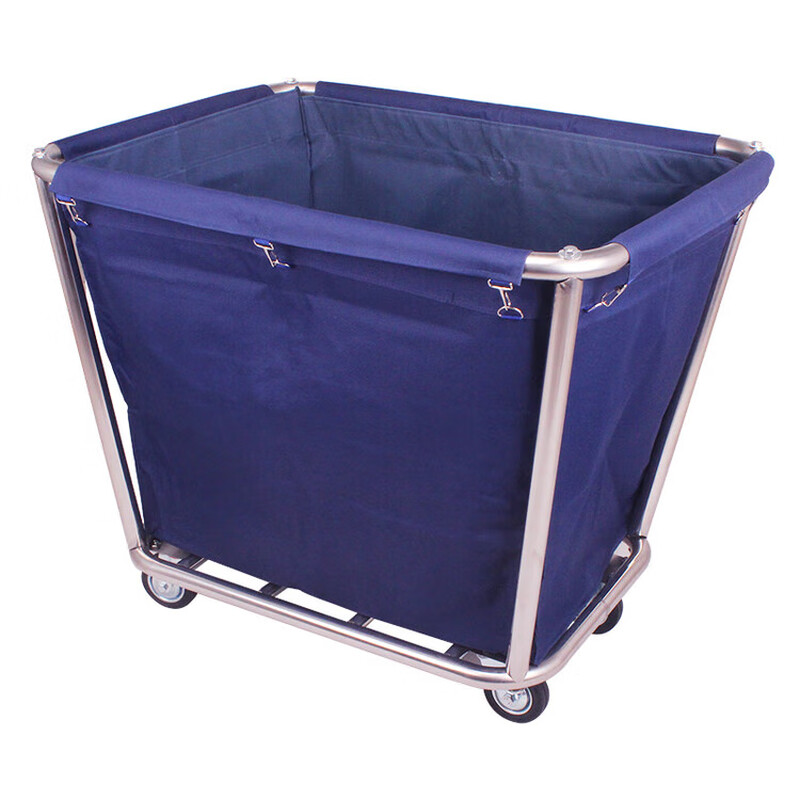 Tanbeiman linen cart hotel guest room service cart stainless steel cart laundry room dry cleaning store storage recycling cart thickened disassembly conical blue linen cart thickened blue rectangular linen cart disassembled version