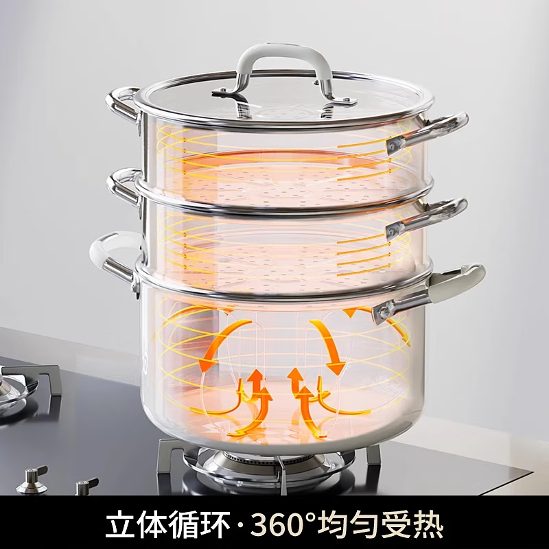 DUMIK ceramic 316 stainless steel food grade steamer household 2025 new gas stove induction cooker special stew