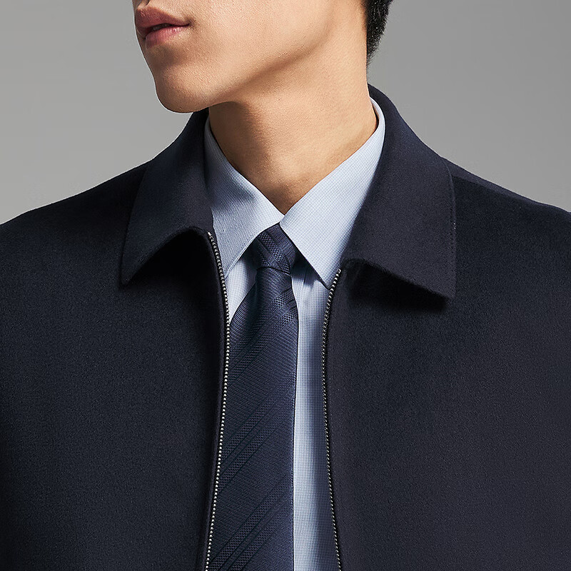 YOUNGOR Removable Down Liner Autumn and Winter Wool Lapel Executive Down Jacket Navy L175/96A