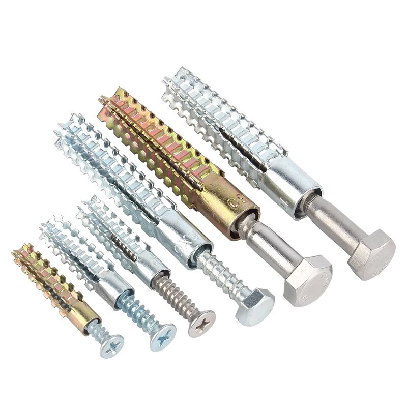 Aijiayu iron sawtooth gecko expansion screw metal expansion pipe nail anti-loosening cement wall lightweight brick hollow brick self-tapping screw 10 sets 8*60 tube + countersunk head nail 6*60 (punch 10mm)