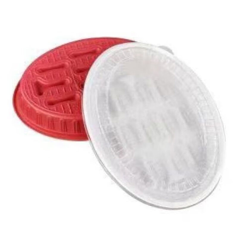 Ye Yu dumpling box dumpling box disposable oval commercial takeout packaging oval thickened dumplings with lid Xijiade 127x large size 100 sets