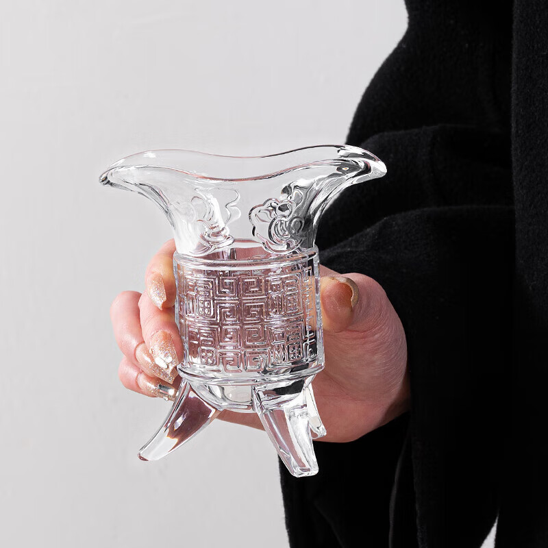 Tao Dian New Chinese Style Qin Shihuang Glass Cold Brew Tea Cup Creative Imperial Cup Antique Three-legged Cup Water Cup Wine Glass 2 Pack 100ml Imperial Cup