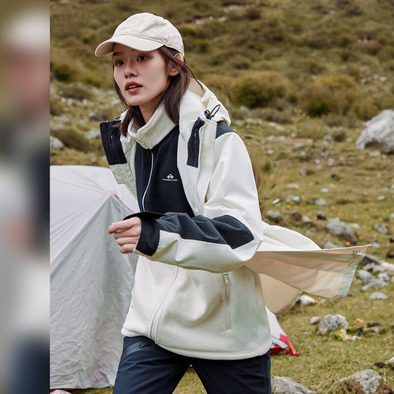 Pathfinder Outdoor Sports Jacket Men's Spring and Autumn Windproof and Waterproof Hard Shell Mountaineering Suit Mountaineering Travel Jacket Breathable and Wear-Resistant Women's White - Single Flush No Liner L