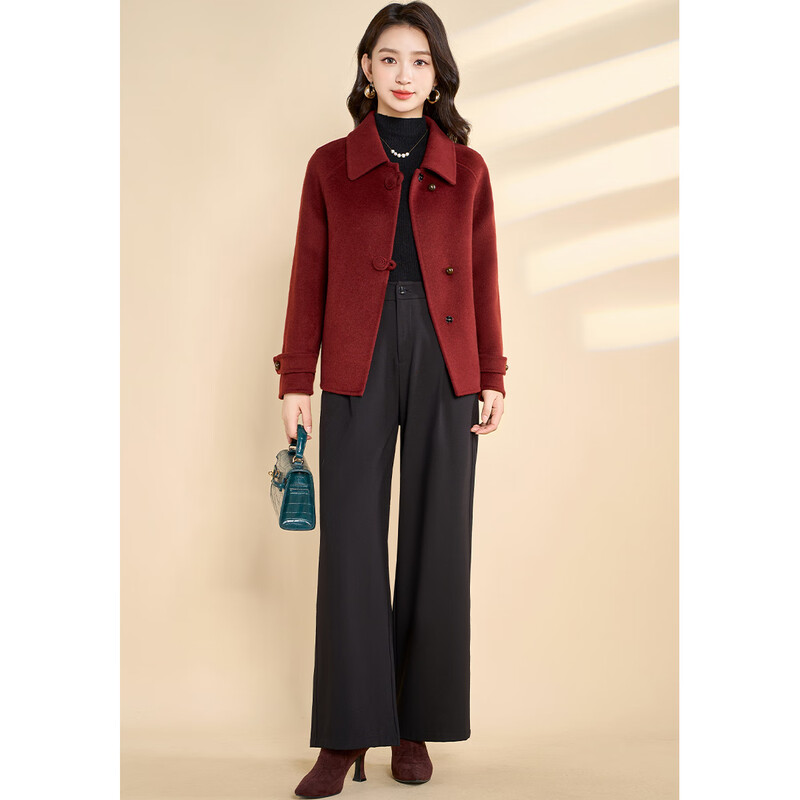 Kebel's high-end national style wool coat for women 2025 new autumn and winter double-sided woolen temperament slim and small coat XL