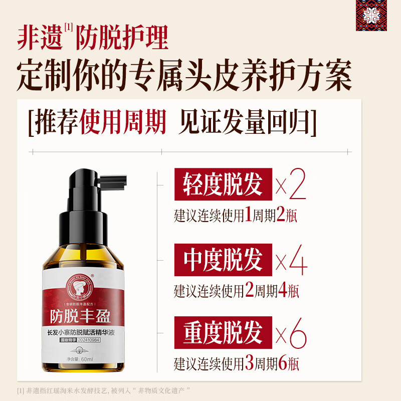 Changfa Xiaozhai Intangible Cultural Heritage & Xinhuanet same style anti-hair loss revitalizing essence 60ml anti-hair loss scalp care solution