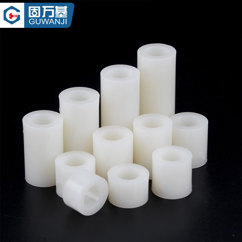GUWANJI insulating isolation column hollow ABS washer nylon casing support spacer column padding column plastic cylinder 7x3.2x25 100 pieces
