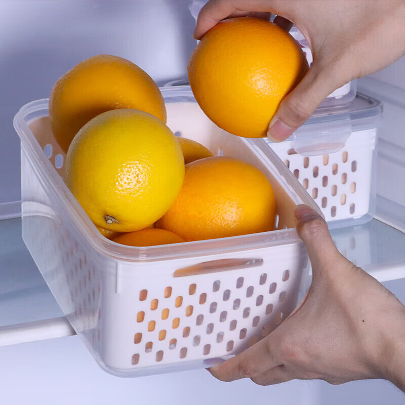 Baijie refrigerator crisper frozen mustard pickle storage box onion ginger garlic mini food grade packaging box 100ml double-layer refrigerator crisper 3300ml