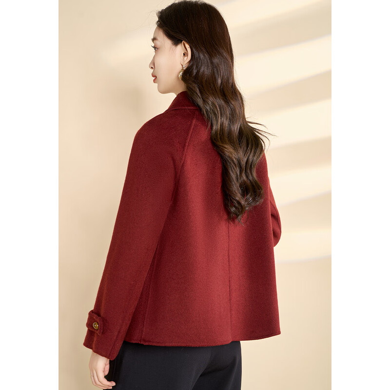 Kebel's high-end national style wool coat for women 2025 new autumn and winter double-sided woolen temperament slim and small coat XL