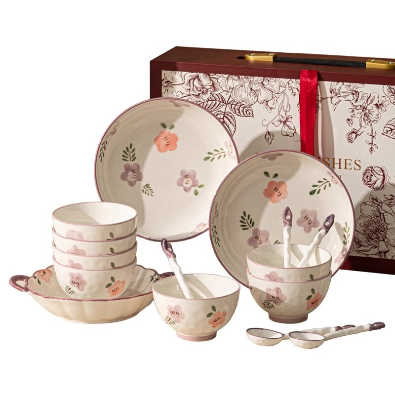 Persson practical housewarming gift, wedding tableware set for bride and groom, birthday gift, souvenir gift 2026 new high-end gift box, perfect bowls, plates and tableware - 10-piece set