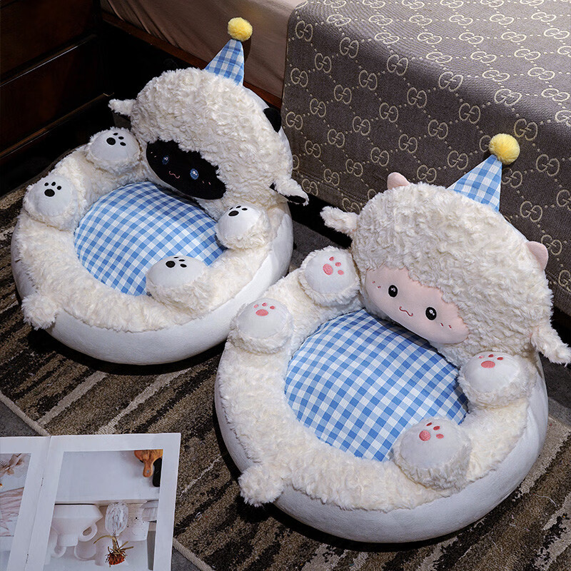 Packers cushion floor futon living room sitting room lazy tatami balcony sofa carpet reading area reading bay window cushion little white sheep belly futon cushion 50*50*45 cm