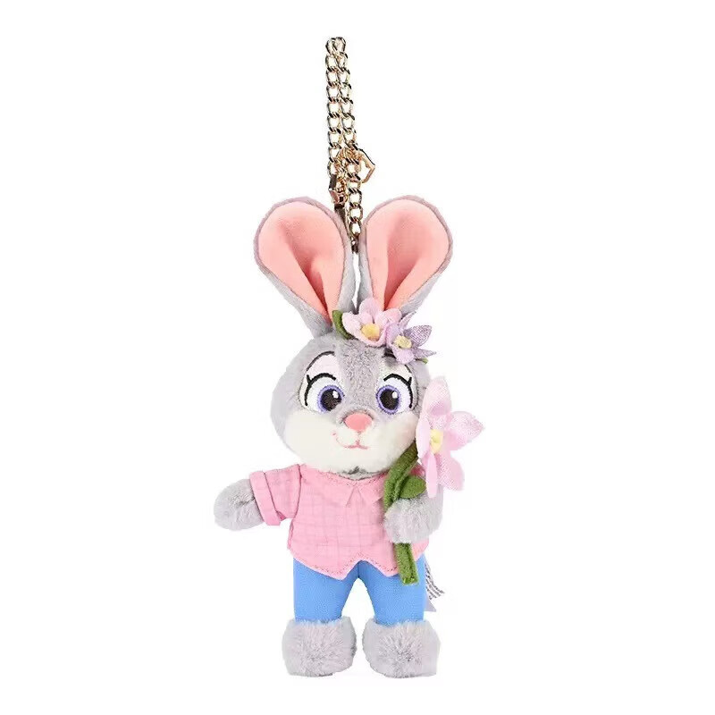 Disney's genuine authorized Zootopia Spring Series Judy Nick Leopard Police Officer Lightning Plush Pendant 10cm Disney Zootopia Judy Sticker Pendant Magnetic and Movable Genuine Authorization + Anti-Counterfeiting Label