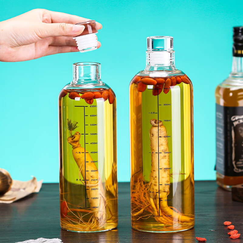 YITELAN wine glass bottle empty bottle 1 catties thickened special liquor long-term storage container sealed wine storage bottle glass cold brew cup wine pot