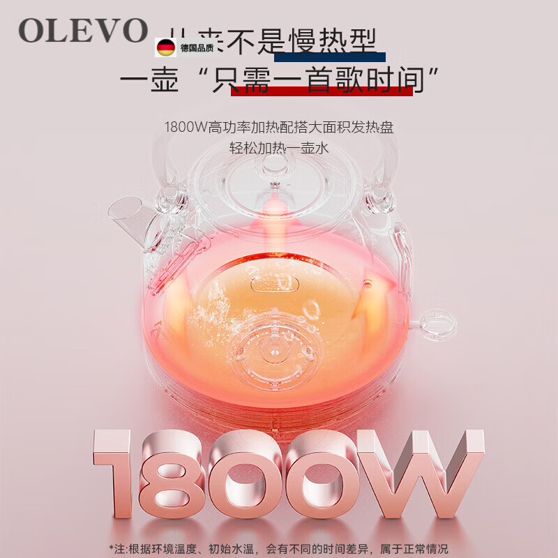 Olevo German imported high-quality retro electric kettle household insulation all-in-one kettle 2025 new automatic constant temperature tomato red_ upgraded insulation model 1.7L