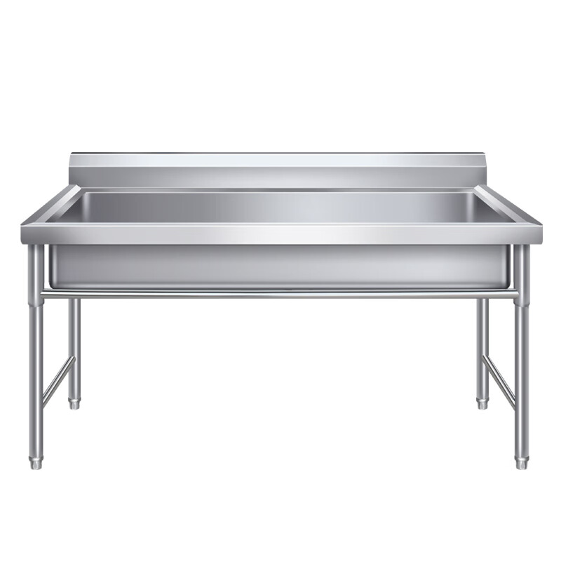 Commercial stainless steel sink, single, double and three-slot sink, vegetable basin, dishwashing and disinfection pool, school canteen, kindergarten, anti-collision 175*60*80, no hole, no faucet