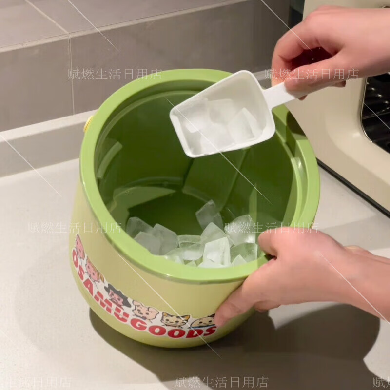 ZNMW Ice Bucket Household Cold Bucket 2025 Ice Storage Box Ice Maker Dry Ice Sense Camping Portable Insulation Ice Bucket 4L Green/Long-lasting Insulation 24h