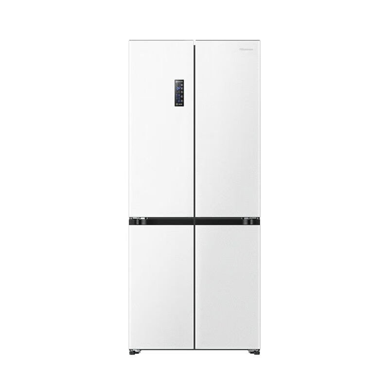 Hisense 496plus cross four-door vacuum refrigerator first-class dual frequency conversion active sterilization 60CM flat screen embedded Ice Cloud White