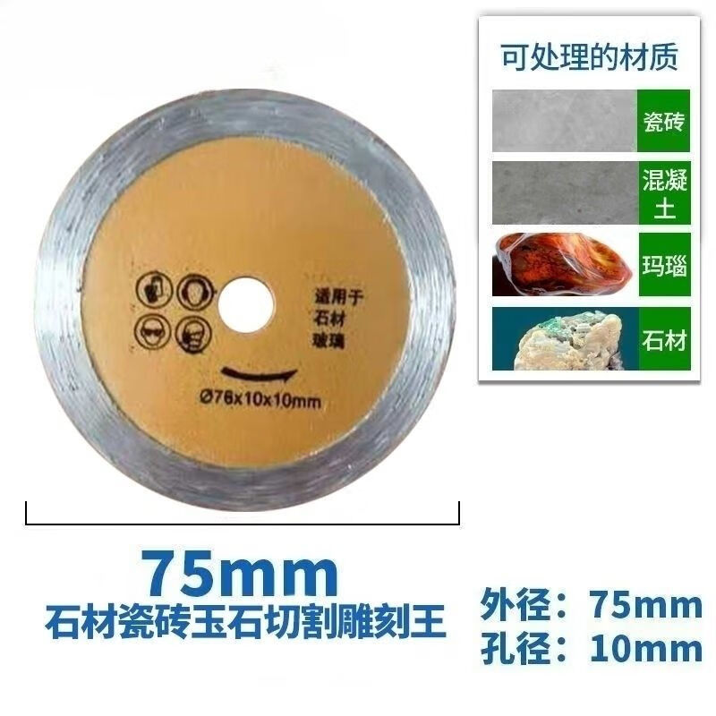 Mini small angle grinder lithium battery small cutting blade woodworking polishing metal stone tile 3-inch accessories 3-inch woodworking saw blade (5 pieces)