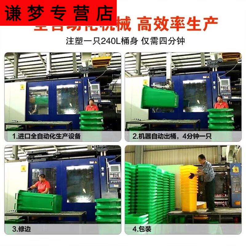 CLCEY outdoor trash can large capacity industrial classified kitchen waste outdoor covered commercial large sanitation 100L thickened blue recyclables