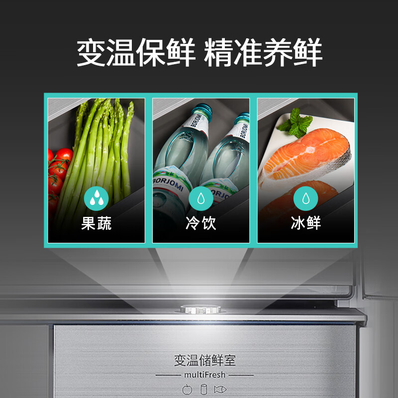SIEMENS 500-liter cross-door ultra-thin micro-flat independent dual-cycle refrigerator first-level energy consumption air-cooled frost-free deep freeze freshness locking function BCD-500W (KC88CEA20C)