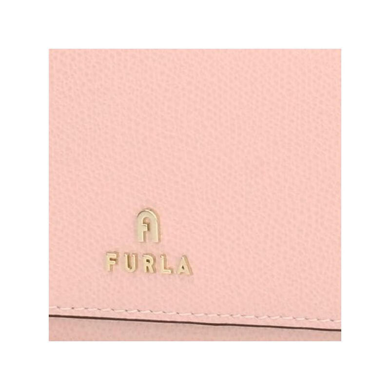 FURLA women's wallet with multiple card slots for document storage, coin compartment and bill storage, pink embossed leather for girlfriend Pink ONE SIZE