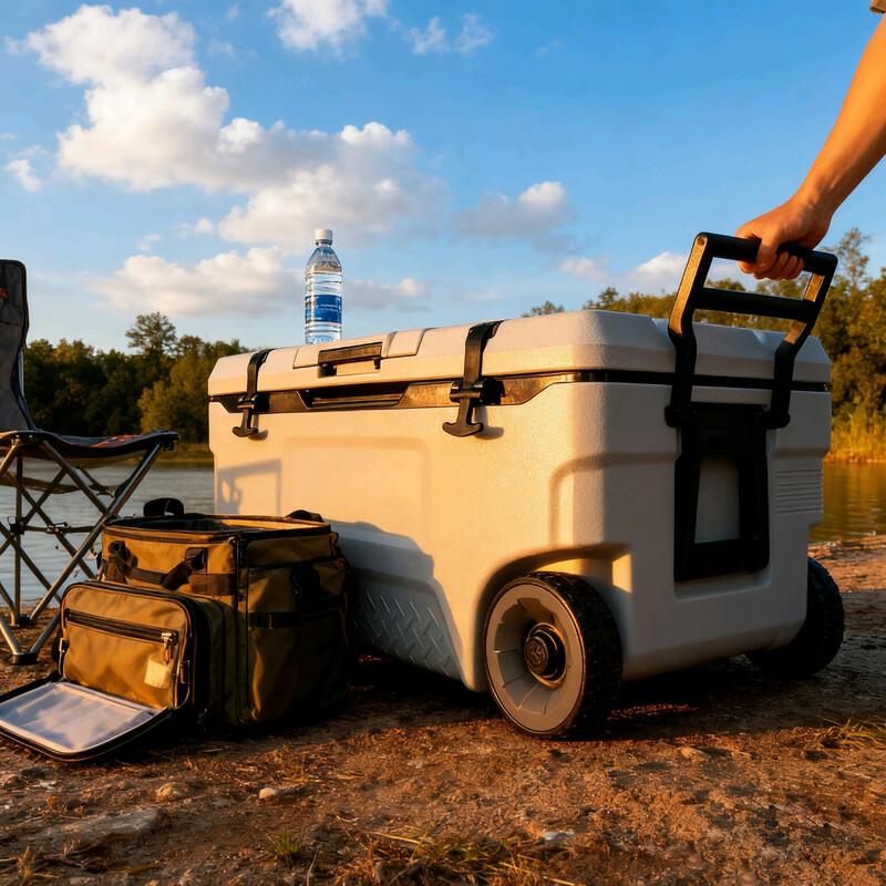 Insulated box, outdoor camping, sea fishing, large-capacity live fish box, commercial stall, ice cube car refrigerator, 75L standard configuration