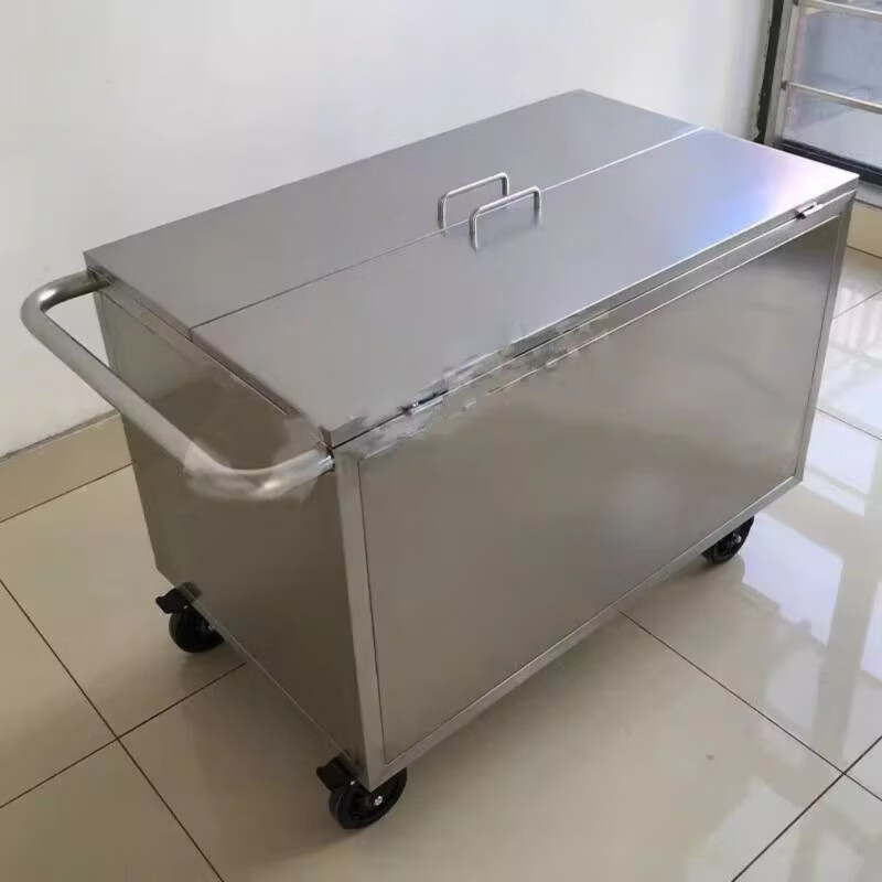Sterile garbage truck 304 stainless steel transfer truck 316 food hospital laboratory waste cart turnover truck 800*450*800 (201) Style 1 (excluding inner barrel)