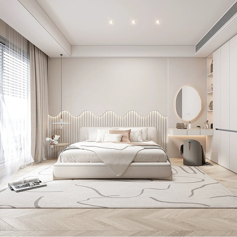 Aochaohang Guangzhou Foshan board whole house custom-made factory furniture door-to-top modern simple solid wood wardrobe cabinets PET cabinet door custom series high gloss-skin feel Square meters