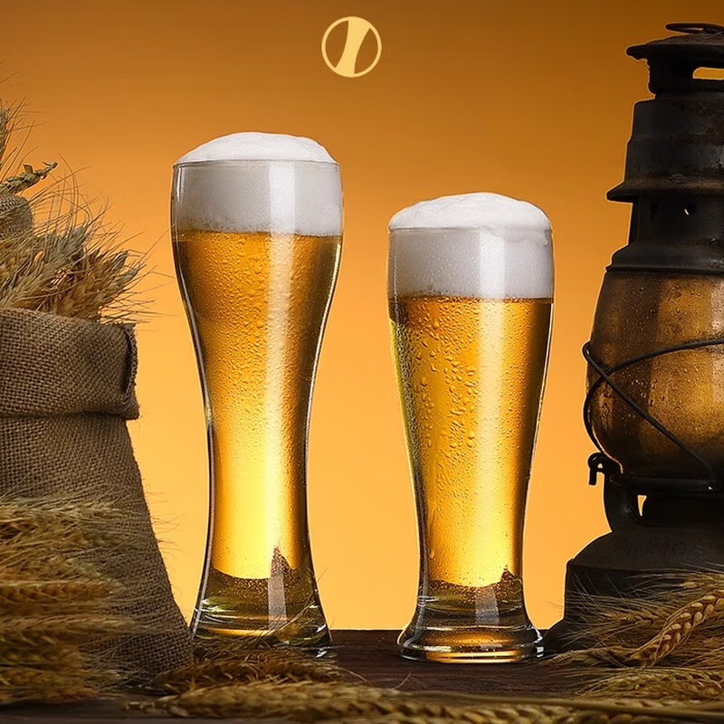 WCZ German high-end thickened beer mug, large craft beer special cup, glass internet celebrity draft beer mug, creative pair of wine thickened 285ML, buy two plus two, total 4 pieces