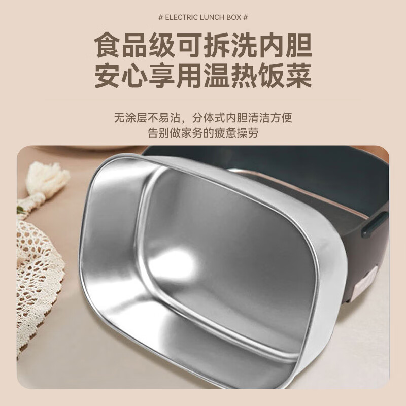 Enbaisheng car heated lunch box 12V24V220V universal large capacity water-free car truck home office worker student