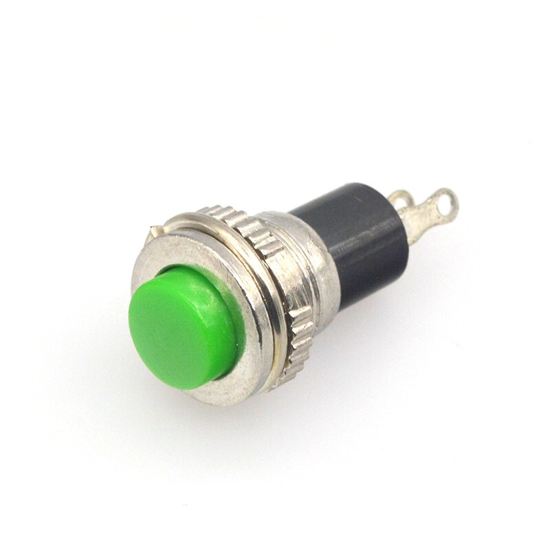 TaoTimeClub power switch self-reset button DS-316 10MM red and green upper wire lock-free switch lock-free switch 10MM green (2 pieces)