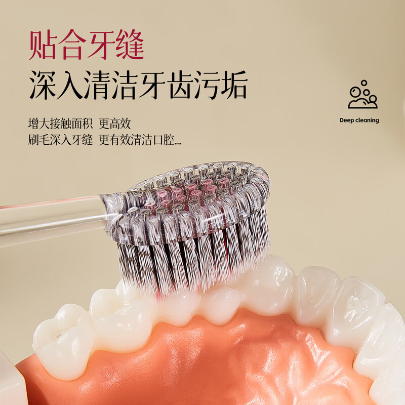 HERM S Spiral Toothbrush Convex Olive Head Light Luxury High-end Spiral Elastic Soft Bristle Gum Protection Adult Home Olive Head Convex Toothbrush 4 pieces