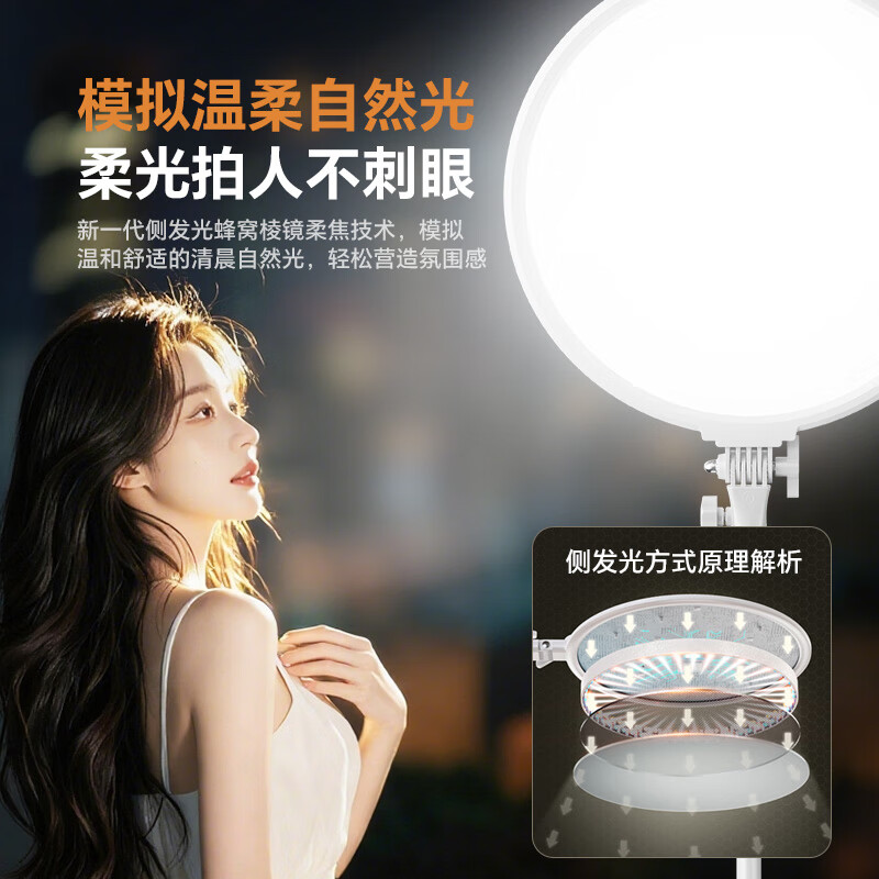 Yangfeisi Full Spectrum Light Source | Hot Selling 100w+ Live Broadcast Fill Light Full Spectrum Beauty Soft Light Anchor Special Facial Rejuvenation Desktop Bracket Light Photo Light
