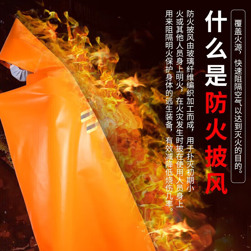 Fire-proof cloak, fire escape cloak, gas mask, fire-proof blanket, fire-extinguishing blanket, adult silicone version